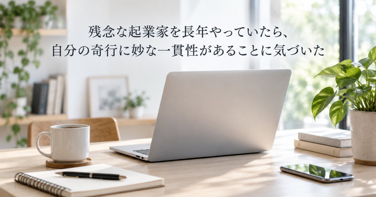 残念な起業家を長年やっていたら、自分の奇行に妙な一貫性があることに気づいた